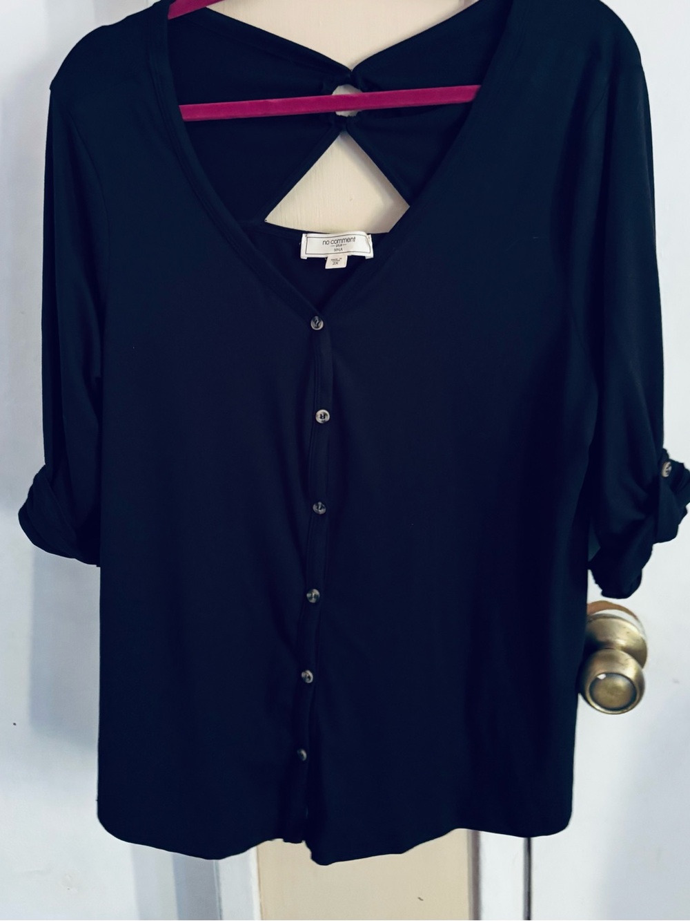Like new No Comment NY-LA black knit top,  sz 2 x